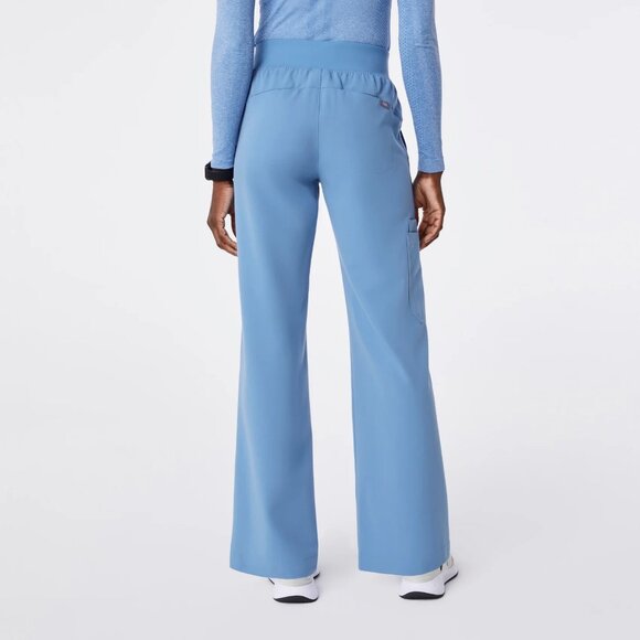 Figs High Waisted Isabel Wide Leg Scrub Pants in Ceil Blue, Size X-Large - Picture 6 of 9